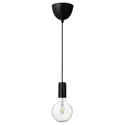 IKEA SUNNEBY СУННЕБЮ / LUNNOM ЛУННОМ, подвесной светильник с лампочкой, чёрное / прозрачное стекло 994.944.51 фото thumb №1