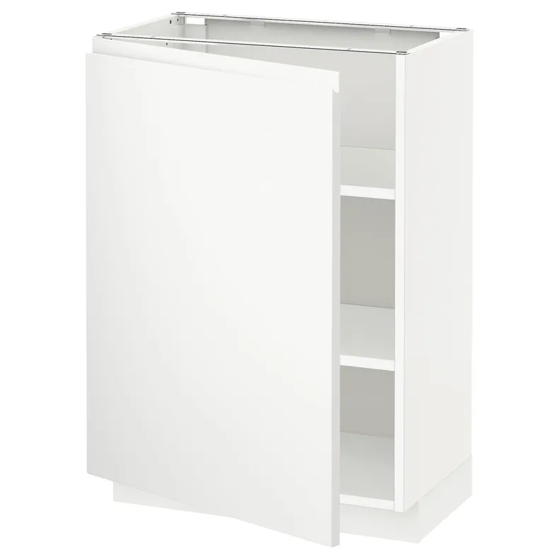 IKEA METOD МЕТОД, підлогова шафа з полицями, білий / Voxtorp матовий білий, 60x37 см 094.559.20 фото №1