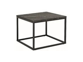 Журнальний столик SIGNAL ROSSI B, чорний мармур / чорний матовий, 60x60 фото
