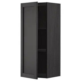 IKEA METOD МЕТОД, навесной шкаф с полками, черный / Лерхиттан с черными пятнами, 40x100 см 294.681.82 фото