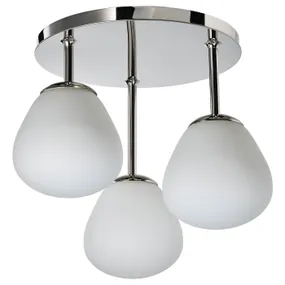 IKEA DEJSA ДЕЙСА, люстра 3 лампи, хромоване / опалове біле скло 004.307.69 фото