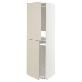 IKEA METOD МЕТОД, висока шафа для холодильнка / морозил, білий / хавсторпський бежевий, 60x60x200 см 594.265.53 фото