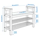 IKEA HEMNES ХЕМНЭС, скамья с полкой для обуви, белый, 85x32x65 см 002.438.00 фото thumb №6