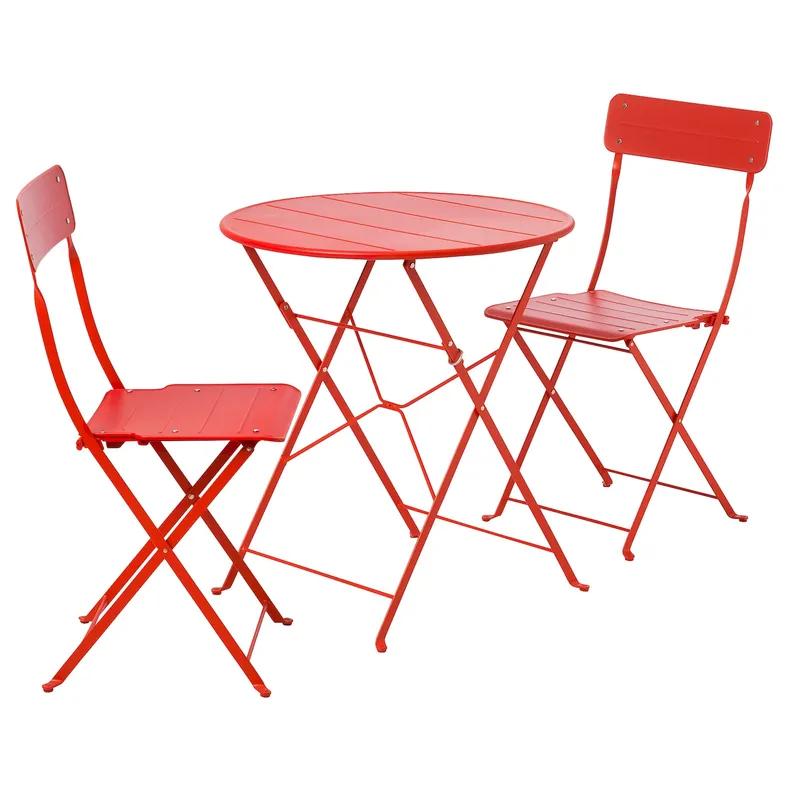 IKEA SUNDSÖ СУНДСЕ, стіл+2 стільці, вуличний, помаранчевий/помаранчевий 194.877.89 фото №1