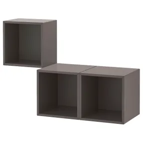 IKEA EKET ЭКЕТ, комбинация настенных шкафов, тёмно-серый, 105x35x70 см 692.863.40 фото