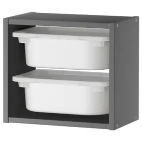 IKEA TROFAST ТРУФАСТ, настенный модуль для хранения, серый/белый, 34x21x30 см 495.160.97 фото