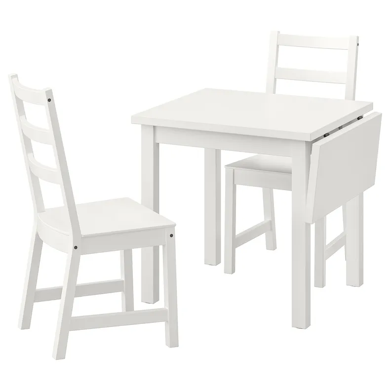 IKEA NORDVIKEN НОРДВИКЕН / NORDVIKEN НОРДВИКЕН, стол и 2 стула, белый / белый, 74 / 104x74 см 193.050.77 фото №1