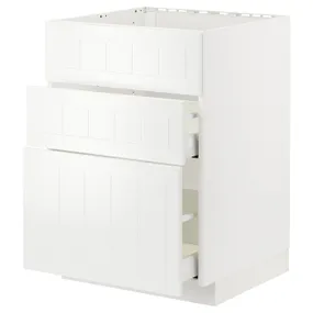 IKEA METOD МЕТОД / MAXIMERA МАКСІМЕРА, підлог шафа д / плит / вб витяжк з шухл, білий / стенсундський білий, 60x60 см 894.775.60 фото