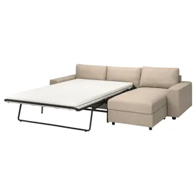 IKEA VIMLE ВИМЛЕ, 3-местный диван-кровать с козеткой, с широкими подлокотниками/Хилларед бежевый 095.621.28 фото