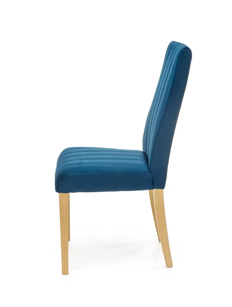 Кухонный стул HALMAR DIEGO 3 стеганые полосы, дуб медовый/темно-синий фото №2