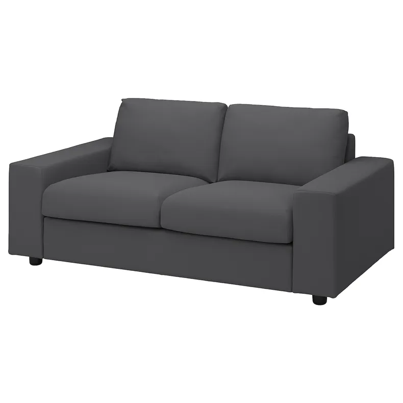IKEA VIMLE ВІМЛЕ, 2-місний диван, з широкими підлокітниками / ХАЛЛАРП сірий 294.005.64 фото №1