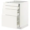 IKEA METOD МЕТОД / MAXIMERA МАКСИМЕРА, напольный шкаф с выдвиж панелью / 3ящ, белый / белый, 60x60 см 394.191.48 фото thumb №1