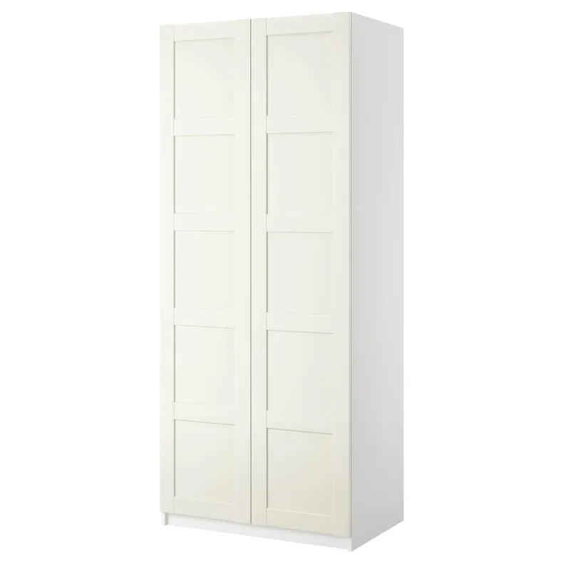 IKEA PAX ПАКС / BERGSBO БЕРГСБУ, гардероб із 2 дверцятами, білий / білий, 100x60x236 см 499.046.34 фото №1