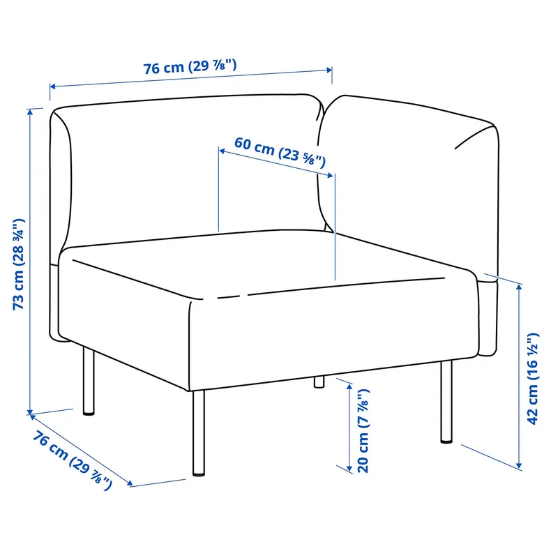 IKEA LILLEHEM ЛІЛЛЕХЕМ, 5-м модульний диван з журн столом, ГУННАРЕД/темно-сірий деревина 195.697.42 фото №6