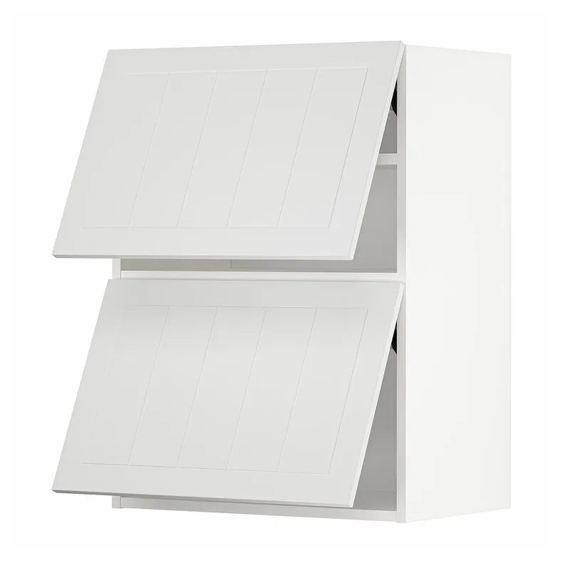 IKEA METOD МЕТОД, навесной горизонтальный шкаф / 2двери, белый / Стенсунд белый, 60x80 см 894.092.55 фото №1