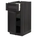 IKEA METOD МЕТОД / MAXIMERA МАКСИМЕРА, напольный шкаф с ящиком / дверцей, черный / Лерхиттан с черными пятнами, 40x60 см 294.581.83 фото thumb №1