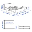 IKEA MALM МАЛЬМ, каркас кровати с 4 ящиками, белый / Линдбоден, 140x200 см 094.950.06 фото thumb №10