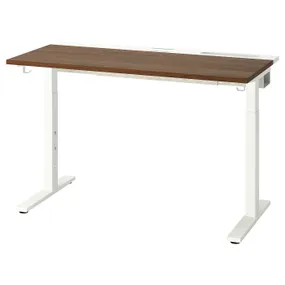 IKEA MITTZON МІТТЗОН, письмовий стіл, горіх/білий, 120x60 см 495.260.20 фото