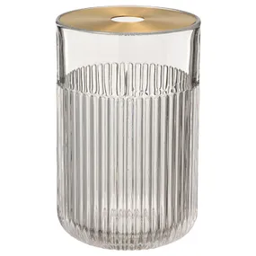 IKEA GRADVIS ГРАДВИС, ваза с металлической вставкой, Прозрачное стекло / золотистый цвет, 21 см 405.029.19 фото