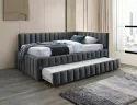 Ліжко односпальне SIGNAL Alfie Velvet 120x200, сірий фото thumb №3