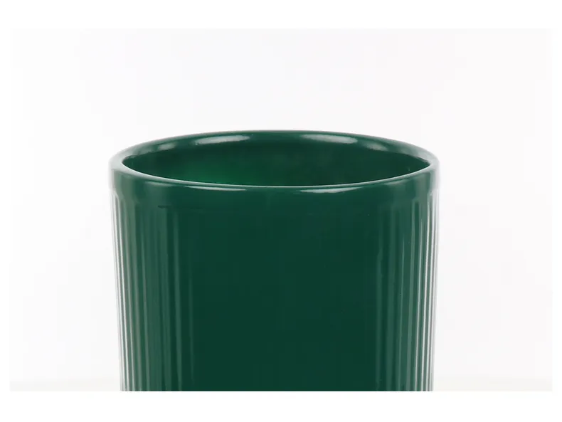 BRW Керамическая цилиндрическая ваза зеленого цвета 091703 фото №2
