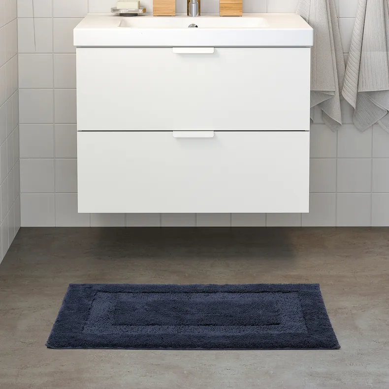 IKEA RÖDVATTEN РЕДВАТТЕН, килимок для ванної кімнати, темно-синій, 50x80 см 105.001.39 фото №3