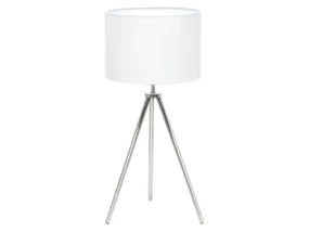 BRW Металлическая настольная лампа Bianka белого и серебряного цвета 054768 фото