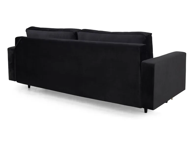 BRW Трехместный диван-кровать Belmira с ящиком для хранения велюр черный, Ривьера 100 SO3-BELMIRA-LX_3DL-GR1_BA42EC фото №4
