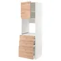 IKEA METOD МЕТОД / MAXIMERA МАКСИМЕРА, высокий шкаф д / духовки / дверь / 3ящика, белый / Воксторп имит. дуб, 60x60x200 см 094.570.14 фото
