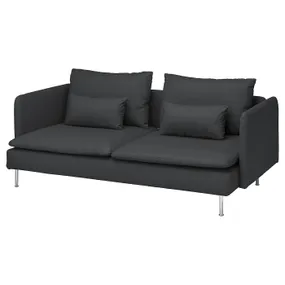 IKEA SÖDERHAMN СОДЕРХЭМН, 3-местный диван, Фридтуна темно-серого цвета 394.496.21 фото