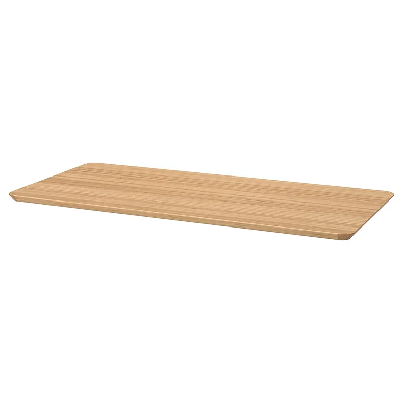 IKEA ANFALLARE АНФАЛЛАРЕ / OLOV ОЛОВ, письменный стол, бамбук / белый, 140x65 см 194.177.01 фото №2
