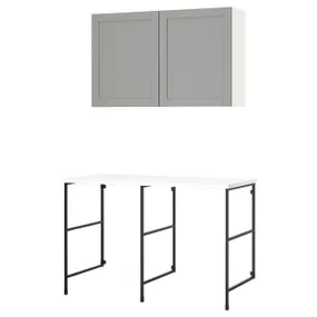 IKEA ENHET ЕНХЕТ, шафа, антрацитовий / сірий каркас, 139x63.5x90.5 см 395.480.32 фото