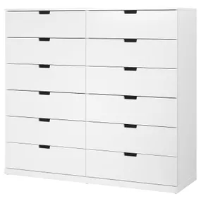 IKEA NORDLI НОРДЛІ, комод, 12 шухляд, білий, 160x145 см 792.394.90 фото