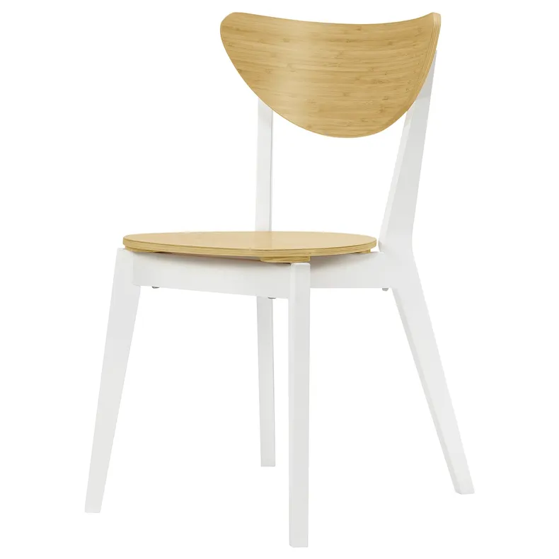 IKEA NORDMYRA НОРДМЮРА, стілець, бамбук / білий 605.818.78 фото №1