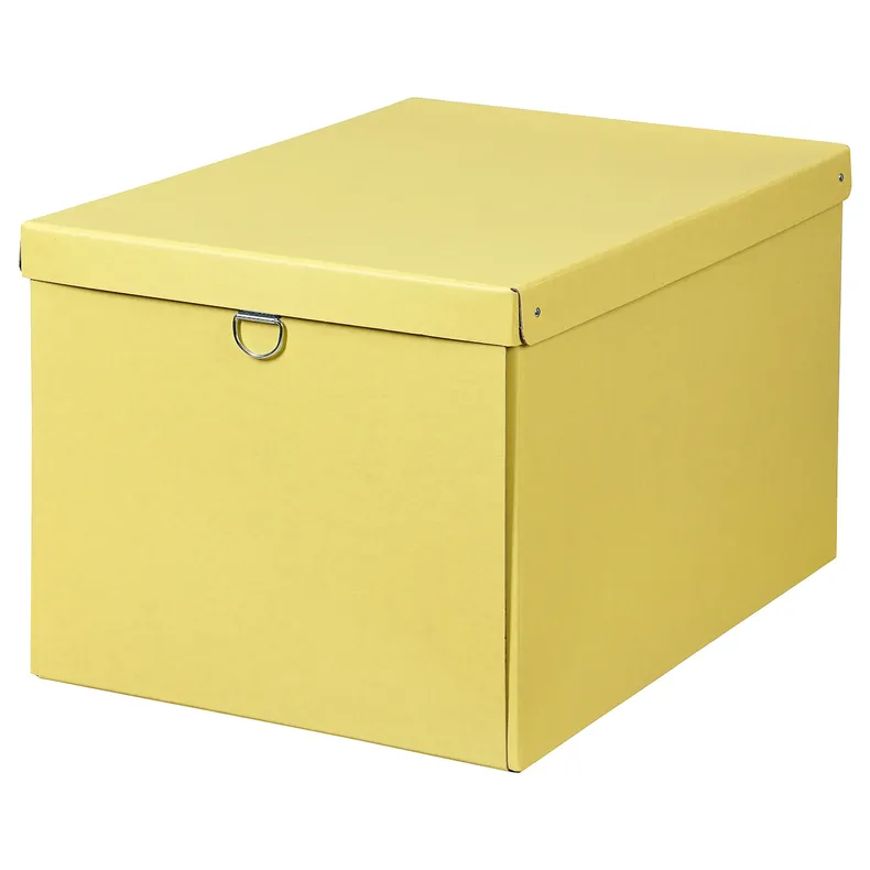 IKEA NIMM НІММ, коробка для зберігання з кришкою, жовтий, 35x50x30 см 705.959.93 фото №1