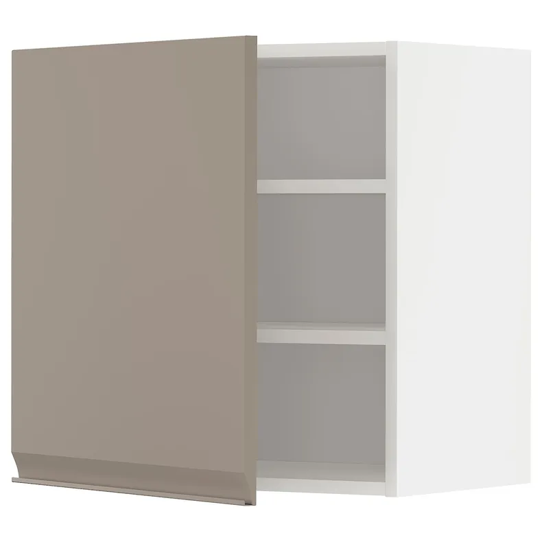 IKEA METOD МЕТОД, навесной шкаф с полками, белый / матовый темно-бежевый, 60x60 см 994.922.68 фото №1
