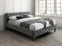 Кровать двуспальная бархатная SIGNAL HERRERA Velvet, Bluvel 14 - серый, 160x200 см фото thumb №1