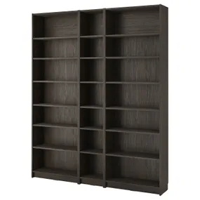IKEA BILLY БІЛЛІ, комбінація книжк шаф з дод модул, темно-коричневий під дуб, 200x28x237 см 094.835.36 фото