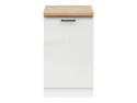 BRW Базовый шкаф для кухни Junona Line 50 см левый со столешницей меловой глянец, белый/мелкозернистый белый глянец D1D/50/82_L_ZBL-BI/KRP/DCRZ фото thumb №1