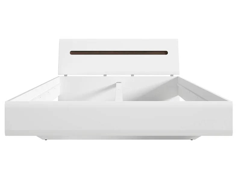 BRW Ліжко двоспальне з ламелями BRW AZTECA TRIO 160х200 см, білий/глянцевий білий LOZ/160-BI/BIP фото №3
