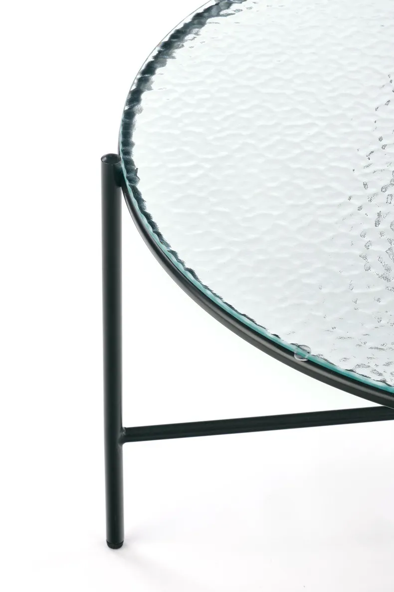 Журнальный столик стеклянный круглый HALMAR ROSALIA, 70x70 см, прозрачный/черный фото №5