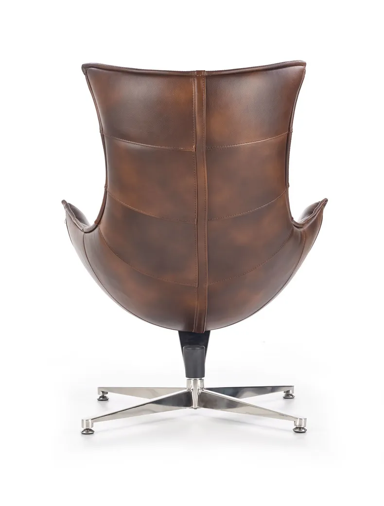 Кресло мягкое поворотное HALMAR LUXOR, экокожа: коричневый фото №5