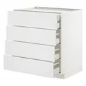 IKEA METOD МЕТОД / MAXIMERA МАКСИМЕРА, напольный шкаф 4фасада / 2нзк / 3срд ящ, белый / Стенсунд белый, 80x60 см 394.094.65 фото thumb №1
