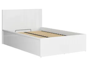 BRW Кровать Tetrix 120x200 с каркасом и ящиком для хранения белая глянцевая, белый глянец LOZ/120/B-BIP фото