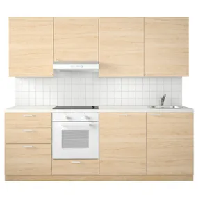 IKEA METOD МЕТОД, кухня, белый Максимера и Аскерсунд узор светлый ясень, 240x60x228 см фото