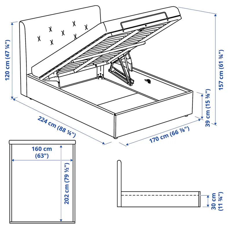 IKEA IDANÄS ИДАНЭС, тахта с обивкой, Naggen бежевый, 160x200 см 705.880.87 фото №8