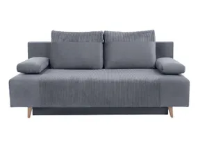 BRW тримісний диван Леон розкладний з ящиком для зберігання велюровий сірий, Poso 60 Grey / Paros 6 Grey SO3-LEON-LX_3DL-G2_BACF60 фото