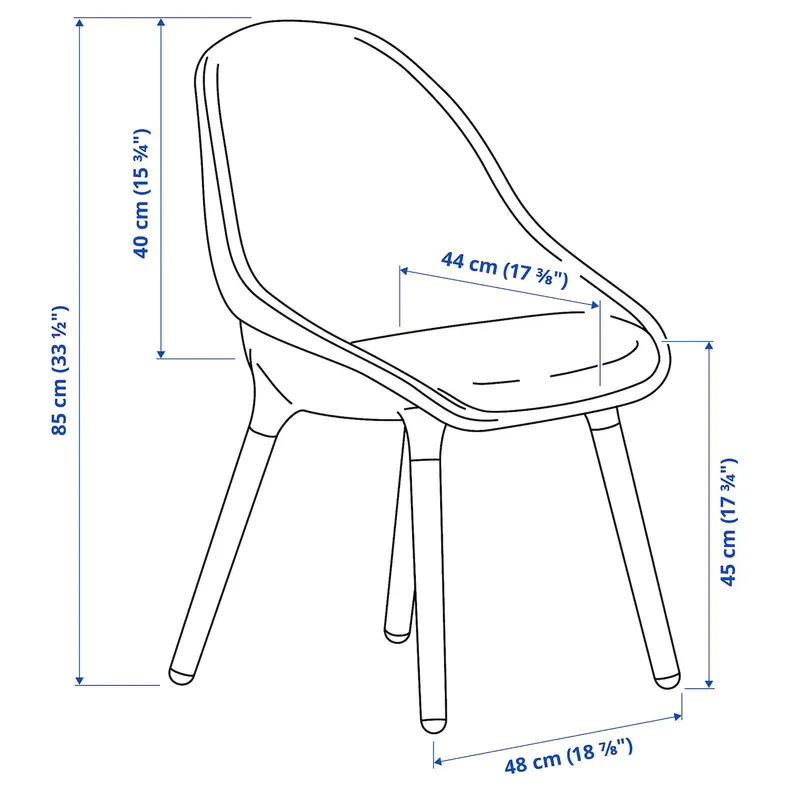 IKEA BALTSAR БАЛЬТСАР, стул, белый 505.321.43 фото №7