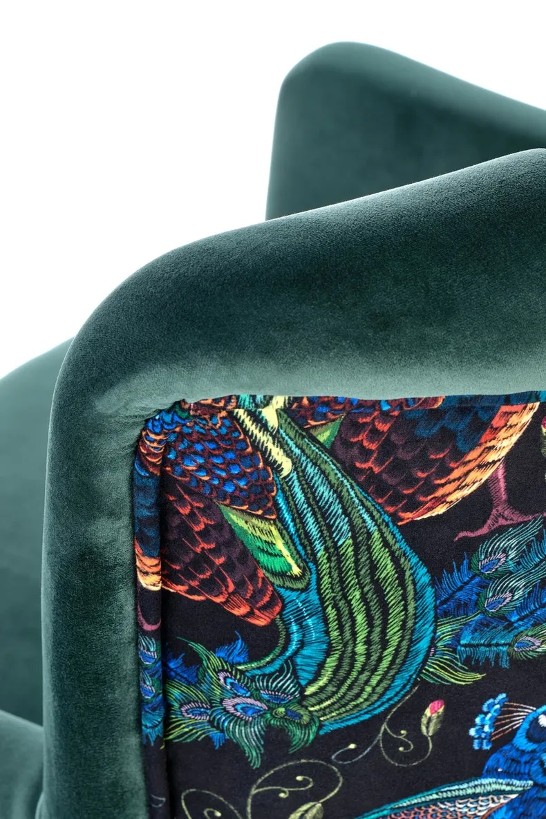 Крісло м'яке HALMAR PAGONI темно-зелений/чорний (тканина Bluvel #78) фото №7