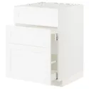 IKEA METOD МЕТОД / MAXIMERA МАКСИМЕРА, шкаф под мойку+3фасада / 2ящика, белый Энкёпинг / белая имитация дерева, 60x60 см 194.734.00 фото thumb №1